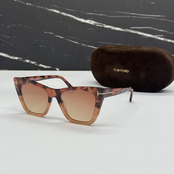 NEW TOM FORD POPPY-02 TF846 56T HAVANA CAT EYE WOMEN SUNGLASSES FT0846/S 56T